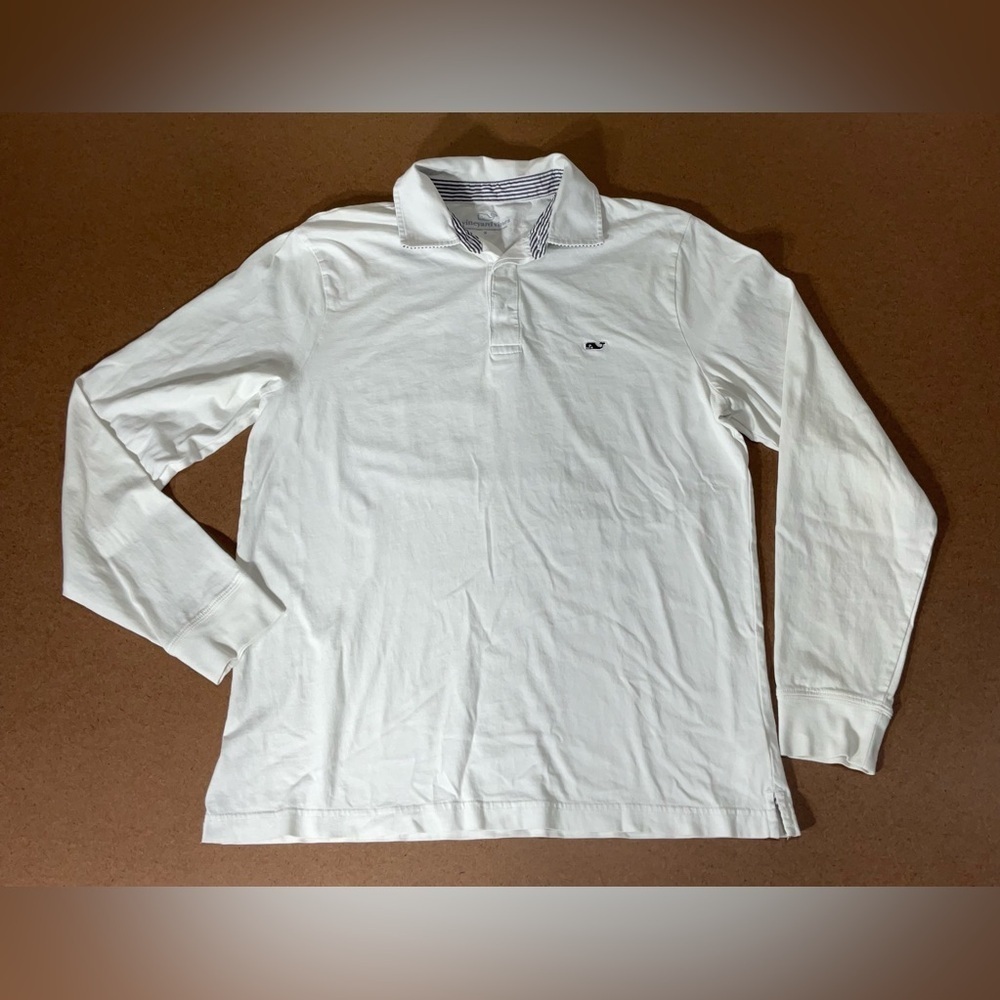 Vineyard Vines White Long Sleeve Polo Shirt